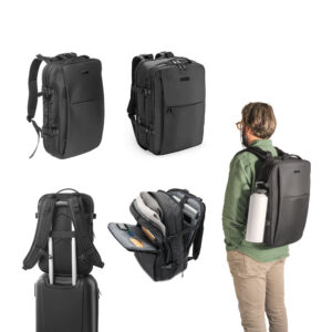 DALLAS PLATE. Mochila de viagem em poliéster reciclado 600D de alta densidade, com bolso para notebook 173" e placa para gravação 29 L