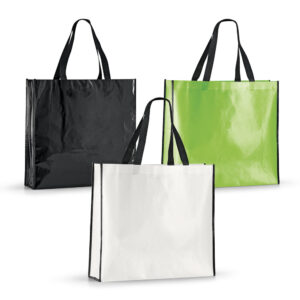 MEMPHIS. Sacola em non-woven laminado (120 g/m²) com laminação brilhante
