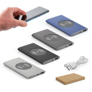 CASSINI 40. Bateria portátil com carregador wireless em alumínio 100% reciclado e capacidade de 4000 mAh