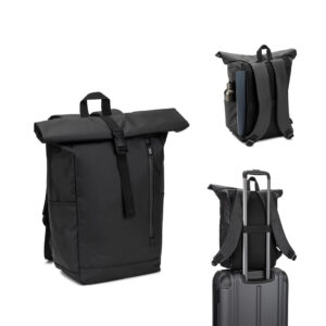 OSASCO BPACK. Mochila "Roll top" com design em sistema de fecho que permite enrolar a parte superior em poliéster reciclado 600D de alta densidade com revestimento resistente á água 20 L